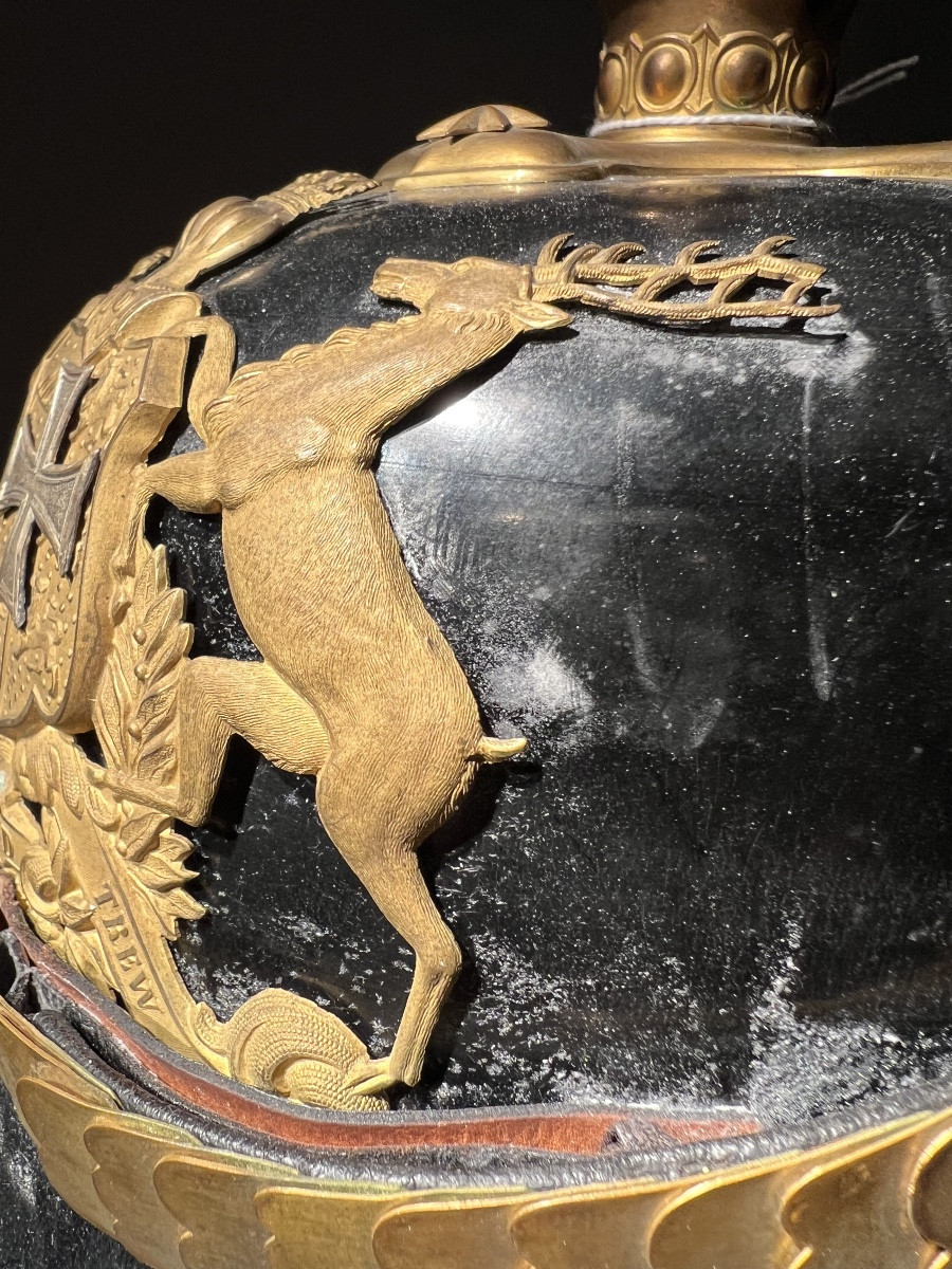 Casque à pointe d’officier d’infanterie de réserve Würrtembourgois, vers 1914-1918.-photo-4