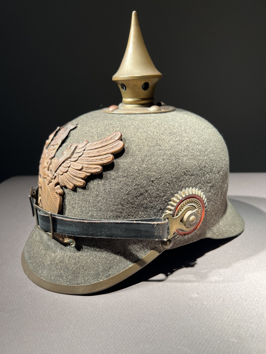 Ersatz Troop Pickelhaube In Felt, Infantry Reg., Baden, Mod. 1914-1915.-photo-2
