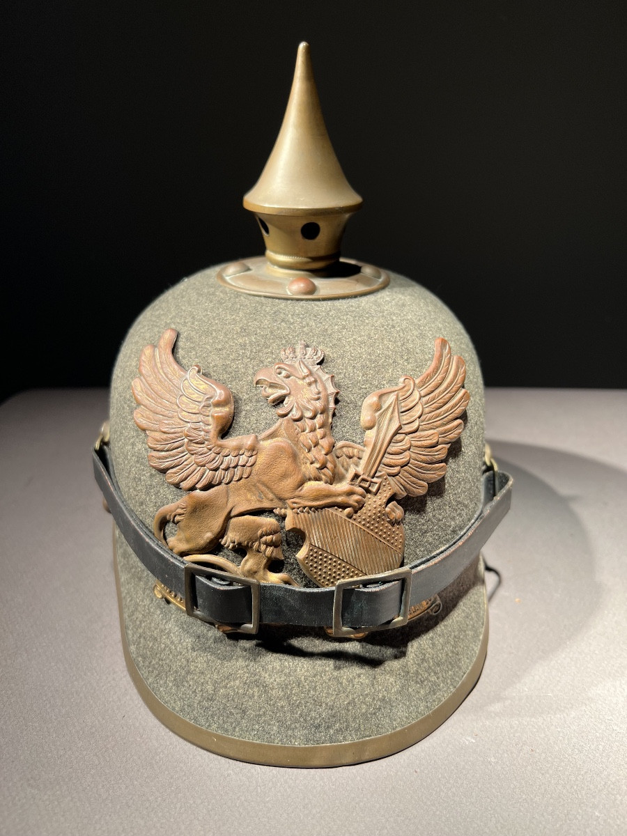 Ersatz Troop Pickelhaube In Felt, Infantry Reg., Baden, Mod. 1914-1915.