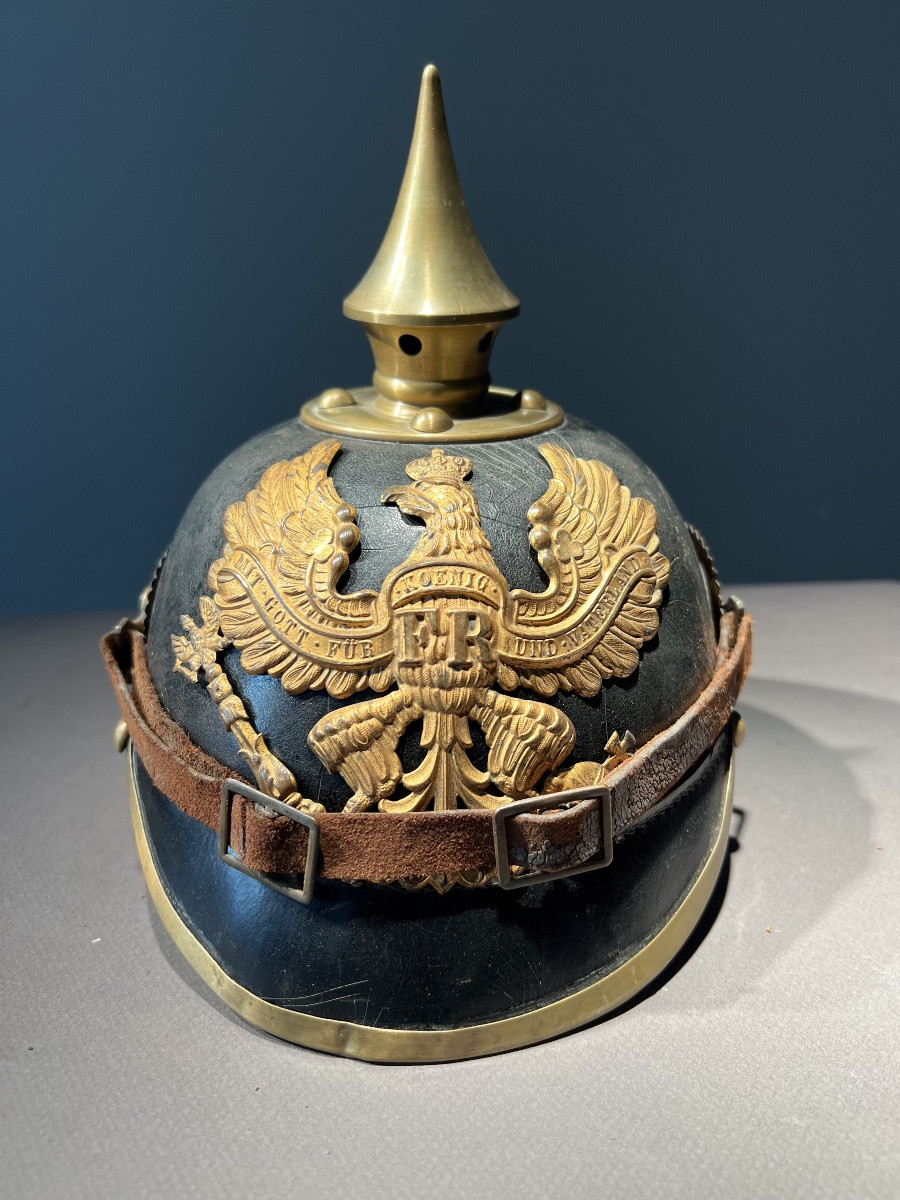 Prussian Private Pickelhaube, 157th Regiment Model 1895, Dated 1910-1914.-photo-2