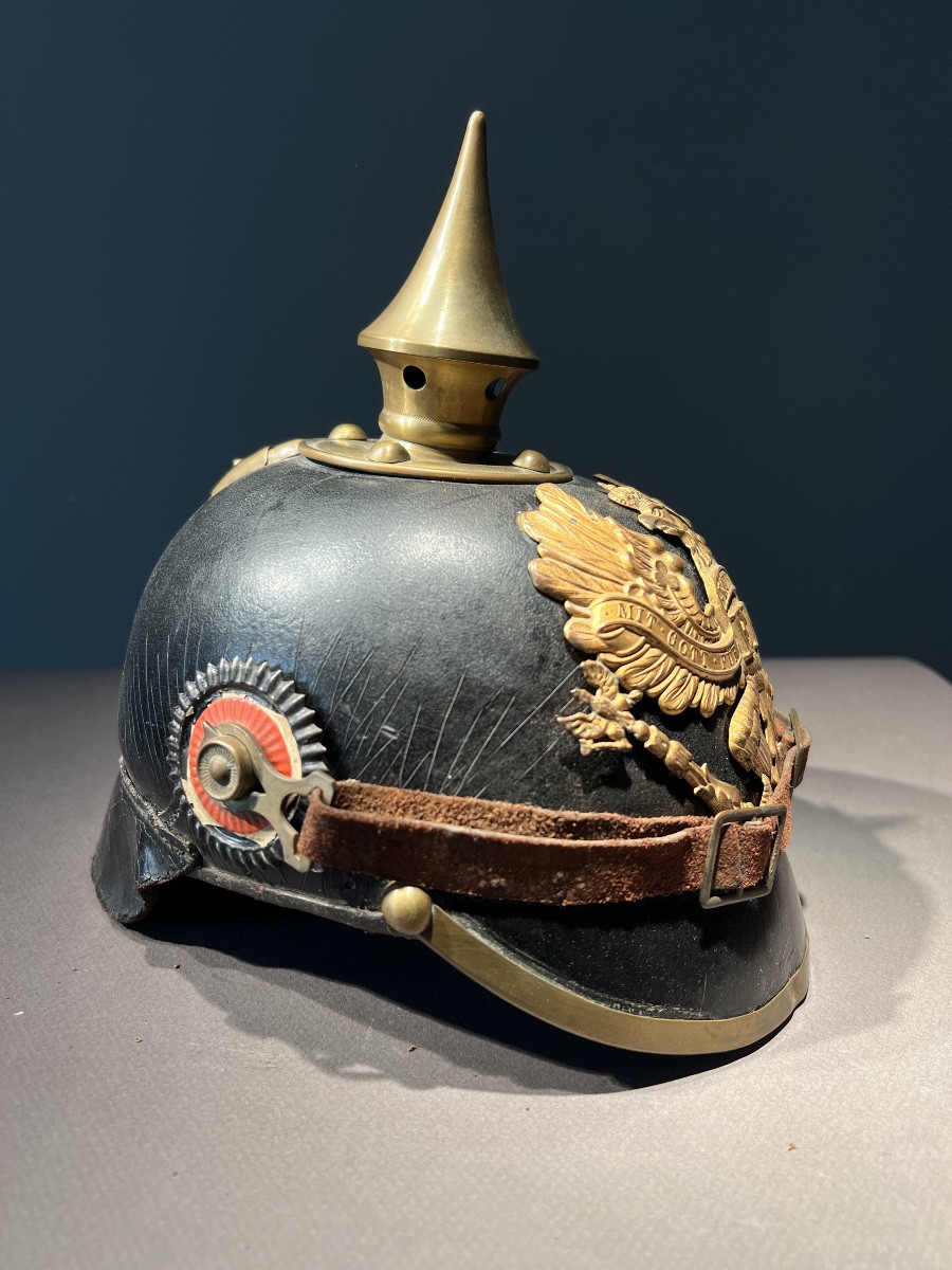 Prussian Private Pickelhaube, 157th Regiment Model 1895, Dated 1910-1914.-photo-1