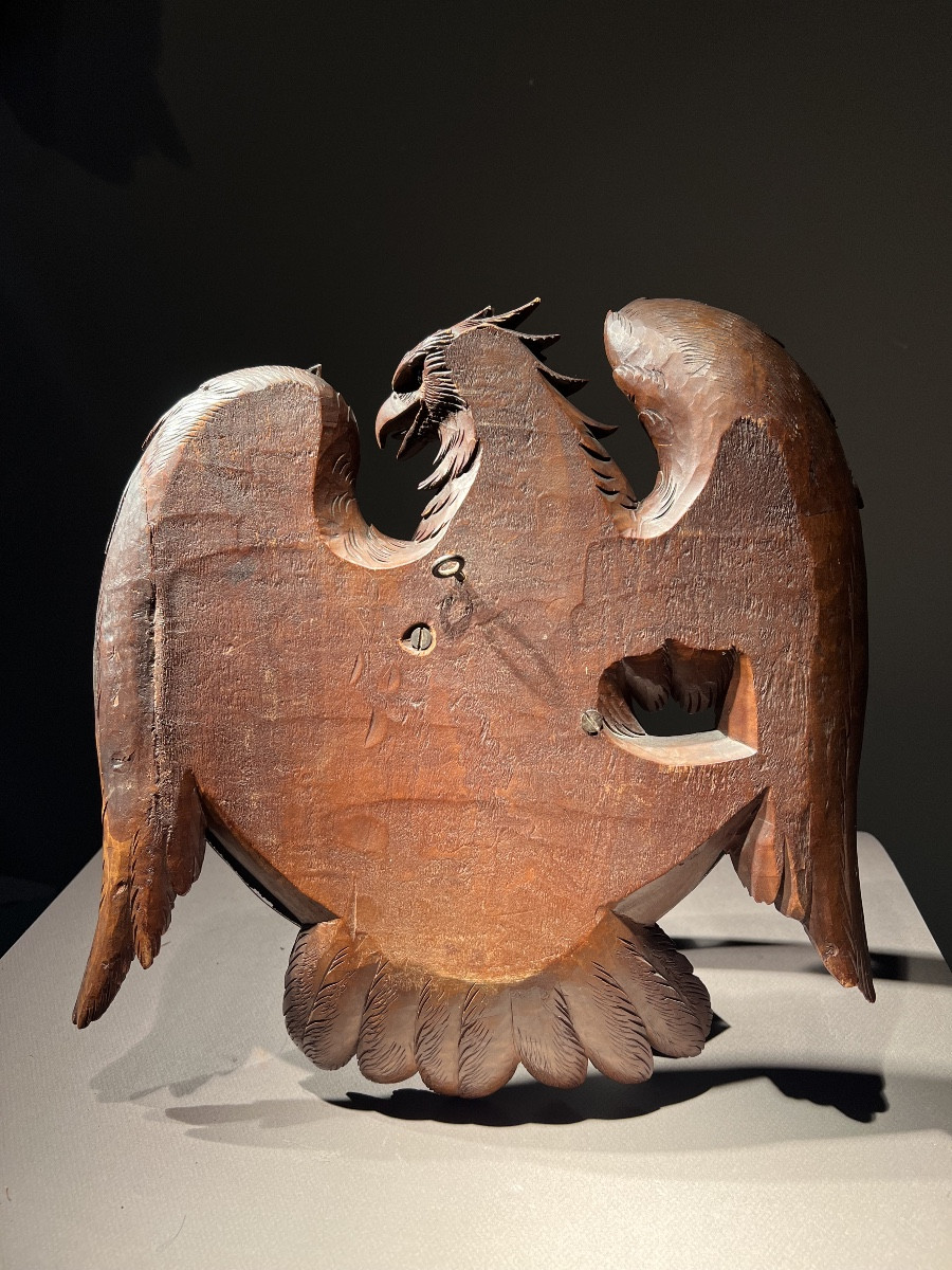 Miroir en forme d’aigle, bois sculpté, Forêt Noir, fin 19e.-photo-1