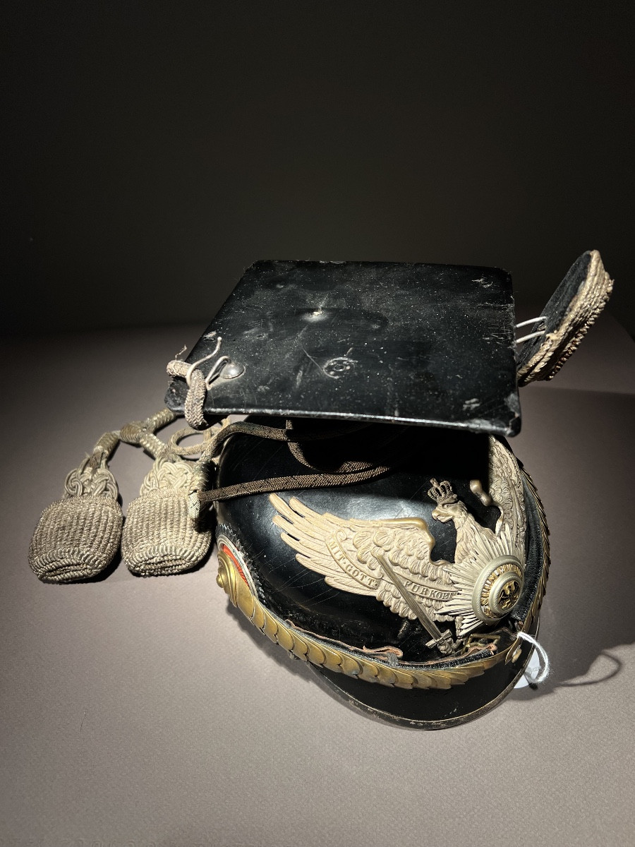 Tschapka d’officier prussien du 1er ou 3e regiment des uhlans de la garde, Berlin vers 1910.-photo-3