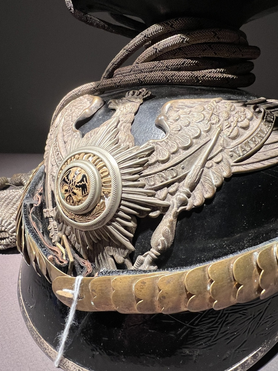 Tschapka d’officier prussien du 1er ou 3e regiment des uhlans de la garde, Berlin vers 1910.-photo-4