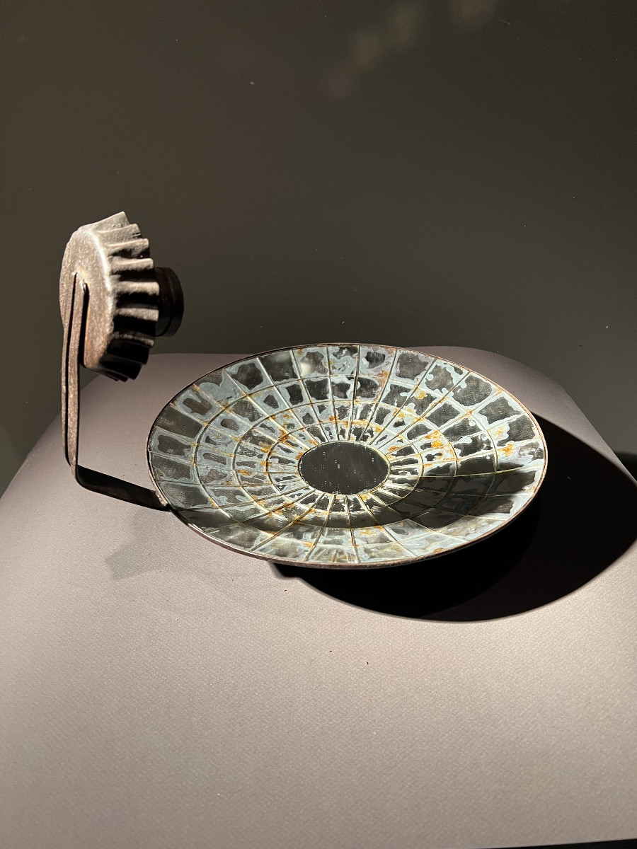 Pair Of Sheet Metal Wall Sconces With Beveled Mirrors, French Production, Late 19th Century.-photo-4