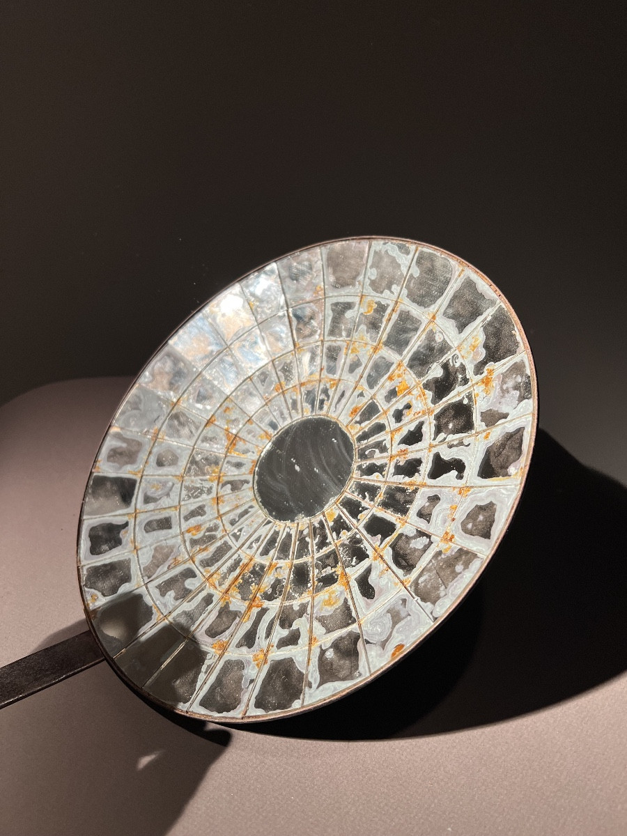 Pair Of Sheet Metal Wall Sconces With Beveled Mirrors, French Production, Late 19th Century.-photo-1