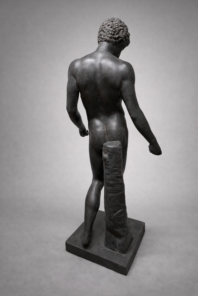 Sculpture After The Albani Hermes-antinous, In Plaster, Early 20th Century.-photo-2