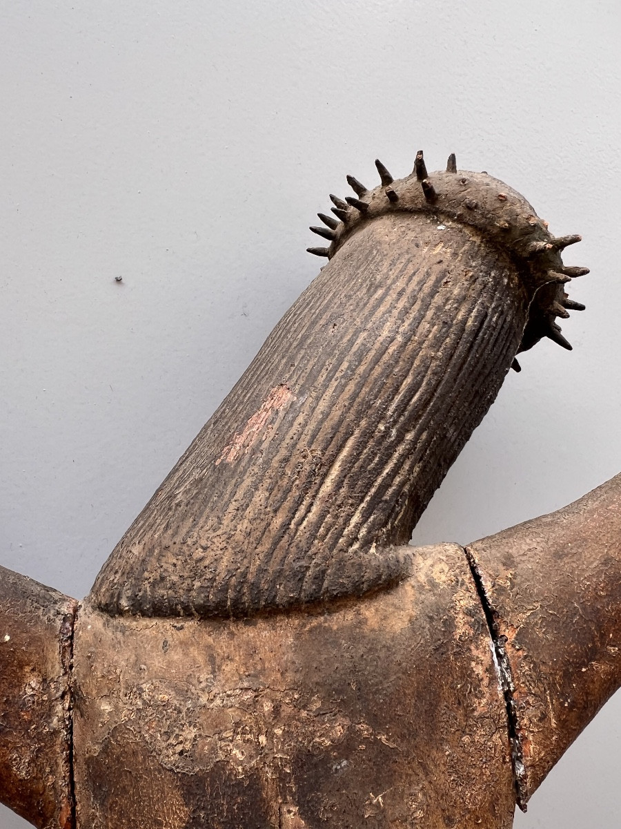 Christ en bois sculpté polychrome, art populaire, 18e(?)-19e (?).-photo-2