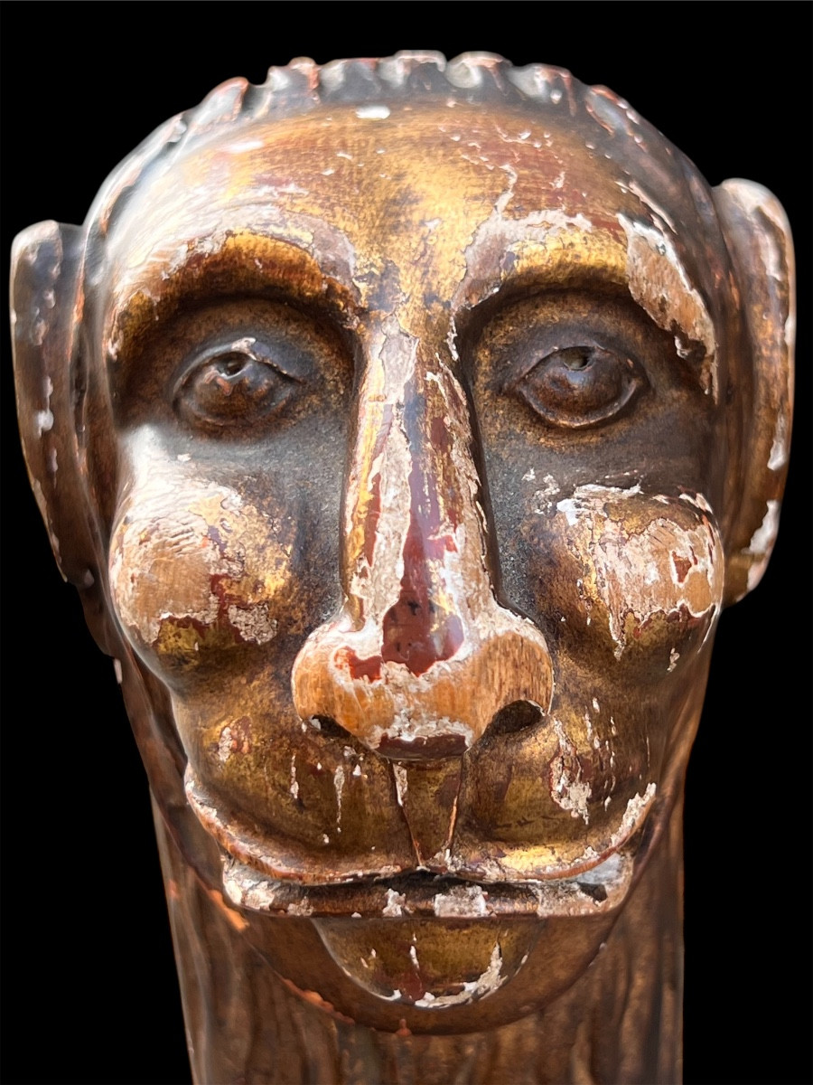 Egyptian Revival Armchair In Gilt And Lacquered Wood, England, 19th Century.-photo-2