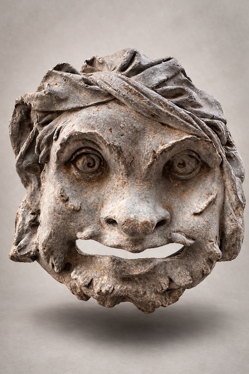 Bouche de fontaine en plomb, France, d’epoque Louis XIV.