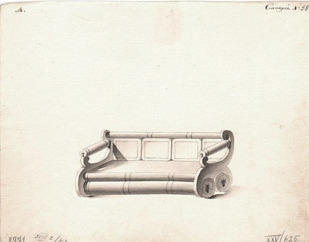 Canapé en placage de noyer, Biedermeier, Autriche vers 1825 par J. U. Danhauser.-photo-1