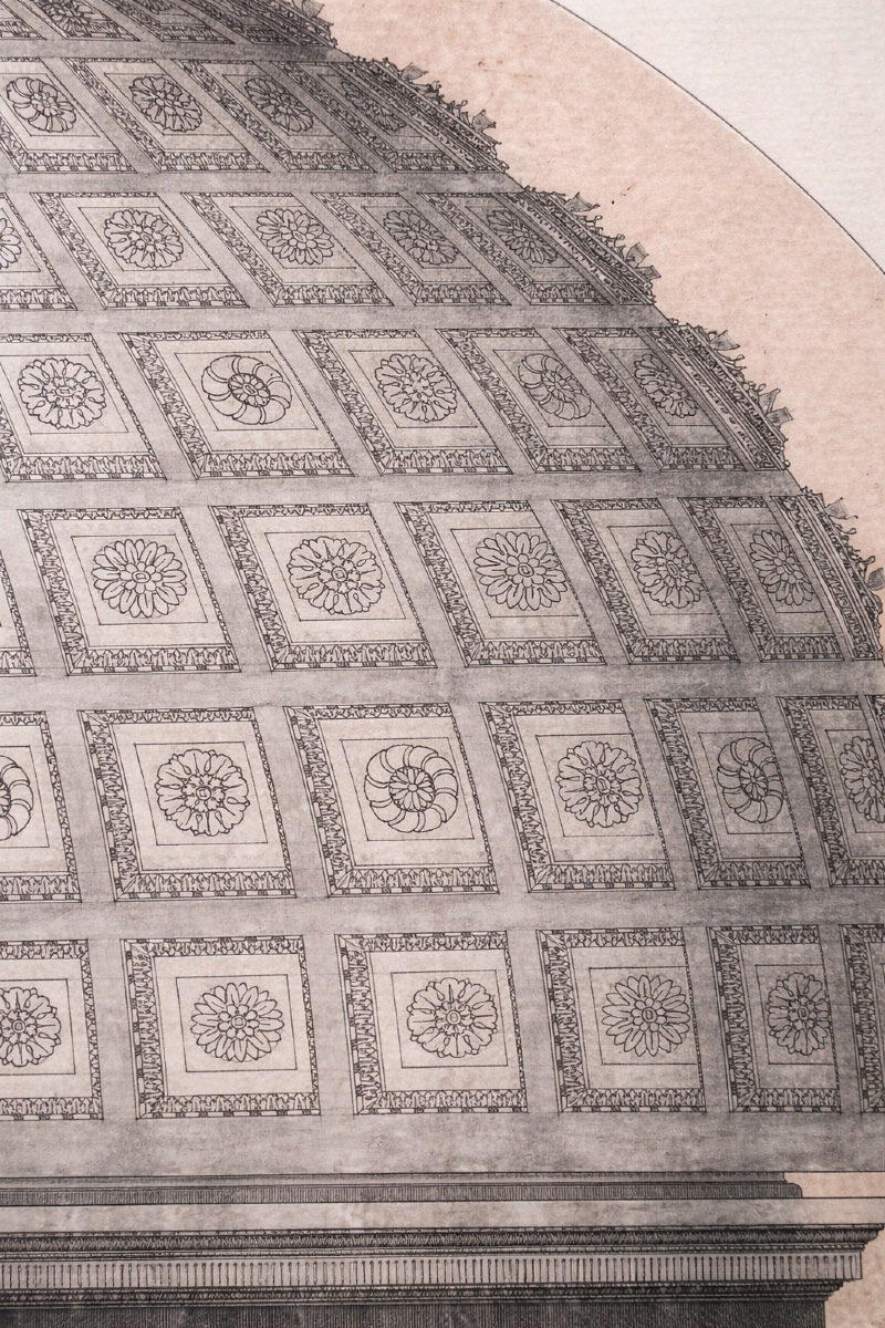 Dessin à l’encre rehaussé d’aquarelle représentant une coupe architecturale, France, 18e.-photo-3