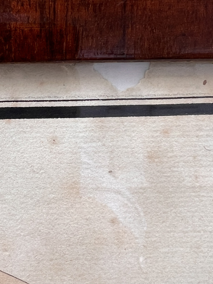 Dessin à l’encre rehaussé d’aquarelle représentant une coupe architecturale, France, 18e.-photo-2