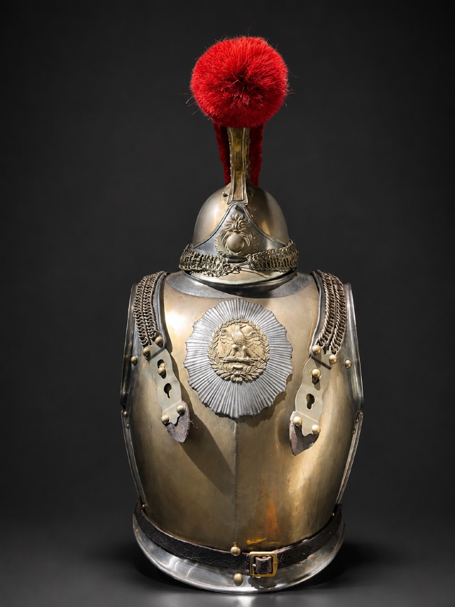 Ensemble de casque et cuirasse de carabinier troupe, modèle 1854, France, Second Empire, 1860.-photo-2