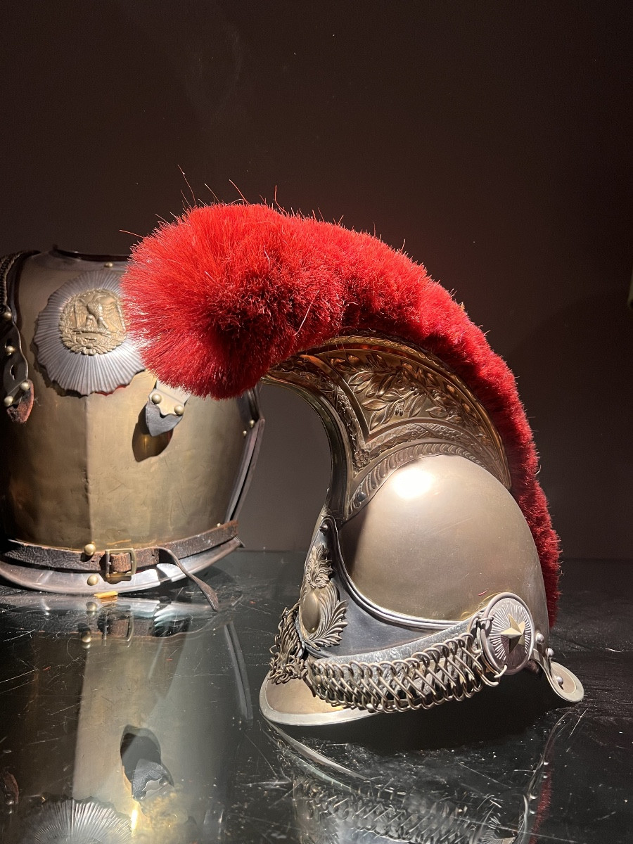 Ensemble de casque et cuirasse de carabinier troupe, modèle 1854, France, Second Empire, 1860.-photo-3
