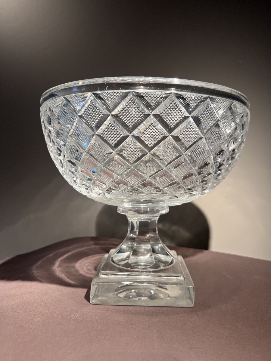 Cut Glass Bowl, Diamond-pointed, Vonêche, Circa 1825–1830.-photo-3