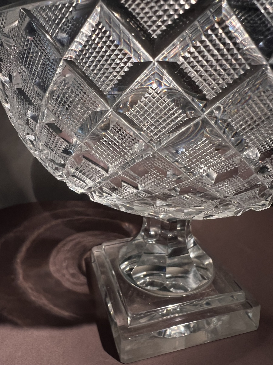 Cut Glass Bowl, Diamond-pointed, Vonêche, Circa 1825–1830.-photo-4