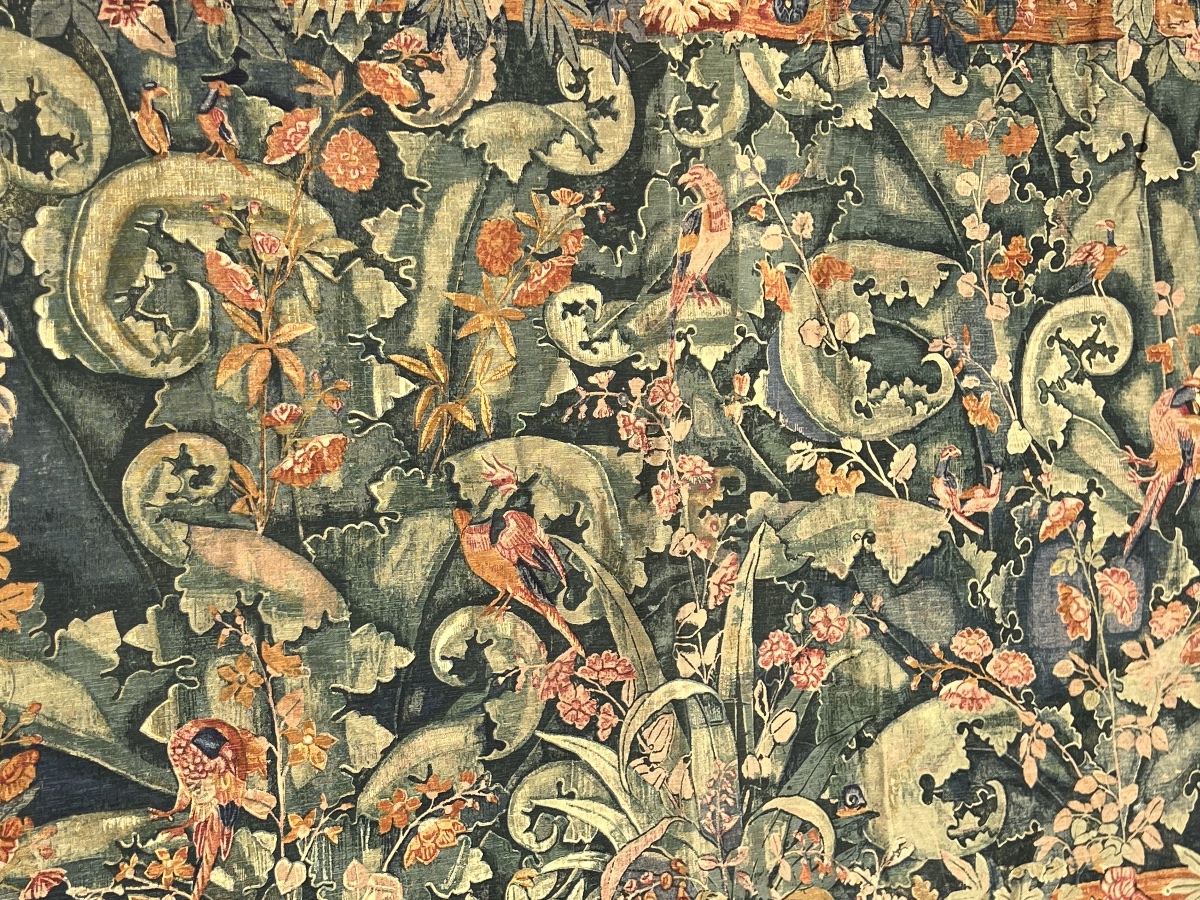 Tapestry With Foliage Motifs, Editions D’art De Ramboullet, Decorative Tapestry From The 1960s.-photo-4