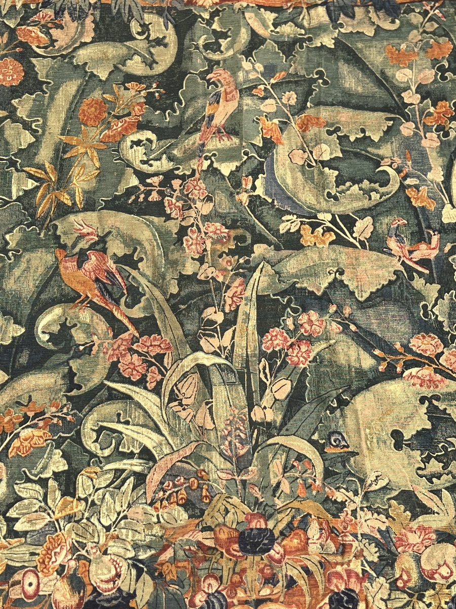 Tapestry With Foliage Motifs, Editions D’art De Ramboullet, Decorative Tapestry From The 1960s.-photo-1