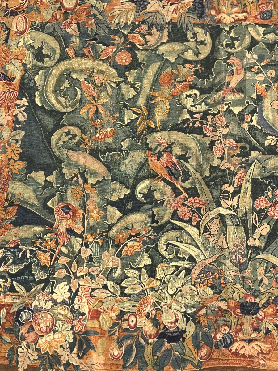 Tapestry With Foliage Motifs, Editions D’art De Ramboullet, Decorative Tapestry From The 1960s.-photo-2