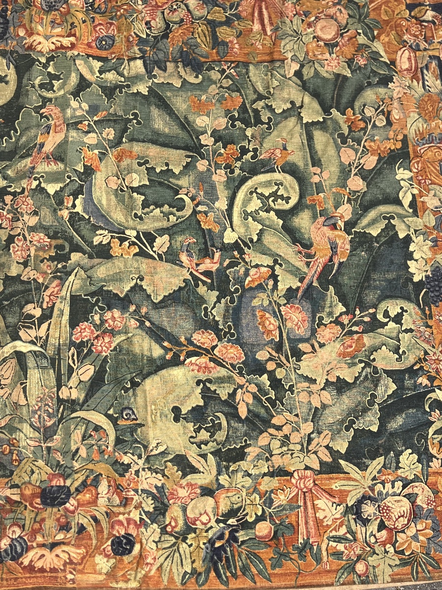 Tapestry With Foliage Motifs, Editions D’art De Ramboullet, Decorative Tapestry From The 1960s.-photo-3