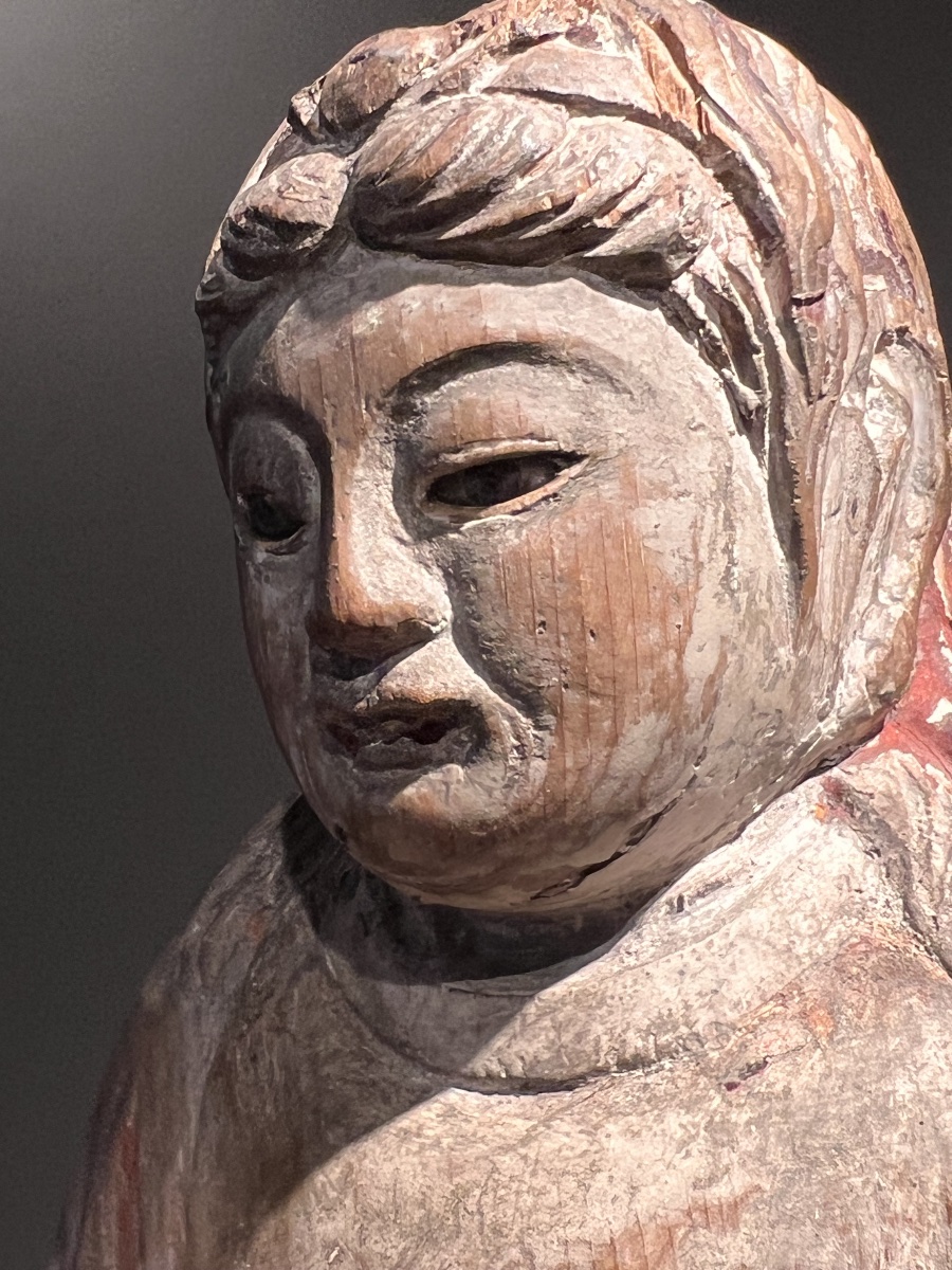 Sculpture Of Daikokuten. Japan, Momoyama Period (1573–1615).  Carved Softwood.-photo-2