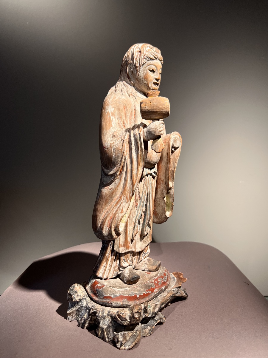Sculpture Of Daikokuten. Japan, Momoyama Period (1573–1615).  Carved Softwood.-photo-1