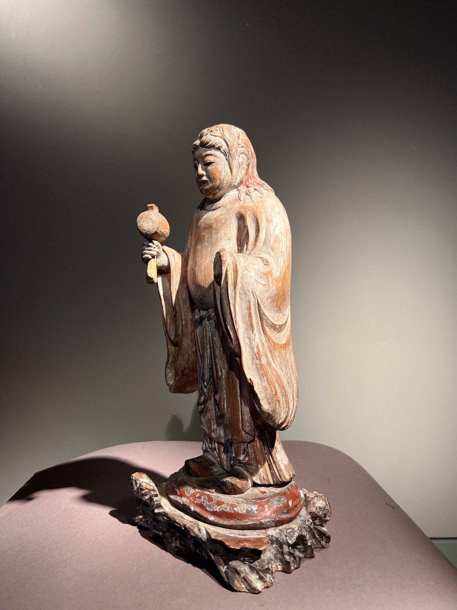 Sculpture Of Daikokuten. Japan, Momoyama Period (1573–1615).  Carved Softwood.-photo-2