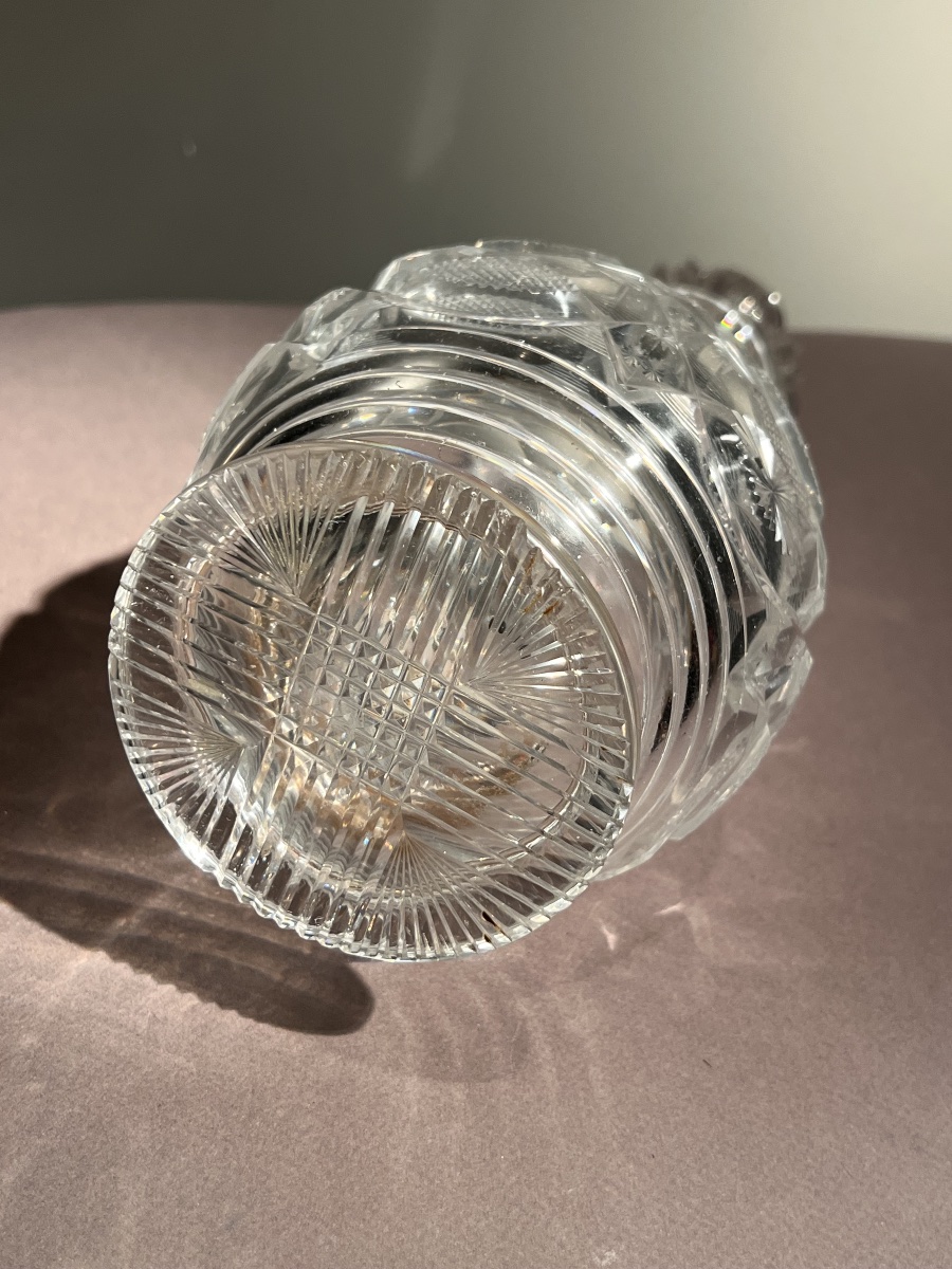 Decanter In Cut Glass, Vonêche Ou Baccarat, 1810-1820.-photo-1