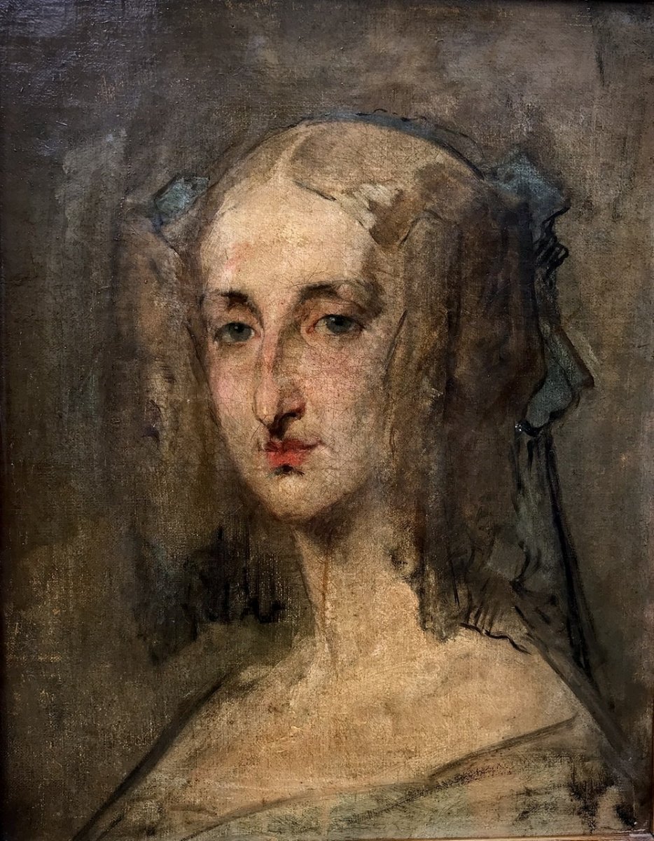 Sketch For The Portrait Of Marie-amélie De Bourbon-siciles, France, Circa 1835.