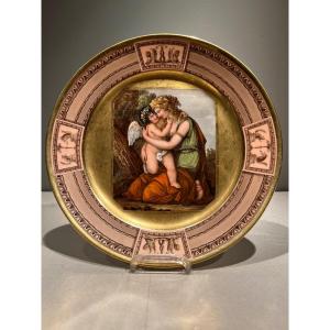 Paris Porcelain Plate By Lefèbvre, Decorated By Adams, First Empire Period, 1810.