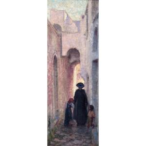Martin Francis Gwilt Jolley 1859-1917,  Dans Les Rues De Capri, Huile Sur Toile,  Ca. 1900.