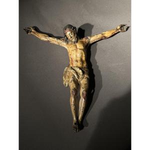 Christ In Polychrome Bronze, Model By Jean De Bologne, Portuguese Work From The 17th Century.