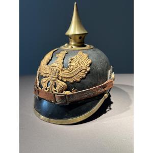 Casque à pointe prussien troupe du 157 rég, mod. 1895, daté 1910-1914.