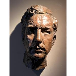 L. Grandmoulin (1873-1957), King Albert, Bronze Sculpture, Belgian School, 1916.