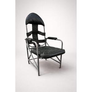 Chaise d’avion Junkers en aluminium et cuir, Allemagne, années 1930.