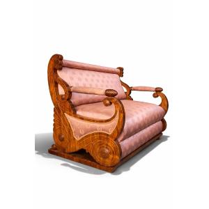 Canapé en placage de noyer, Biedermeier, Autriche vers 1825 par J. U. Danhauser.
