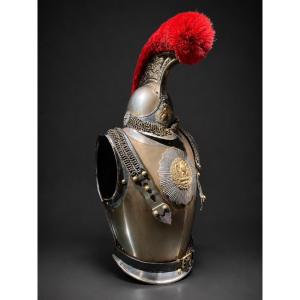 Ensemble de casque et cuirasse de carabinier troupe, modèle 1854, France, Second Empire, 1860.