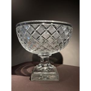 Cut Glass Bowl, Diamond-pointed, Vonêche, Circa 1825–1830.