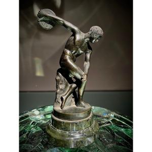 Sculpture En Bronze Du Grand-tour, Discobol, Italie, 19ième.