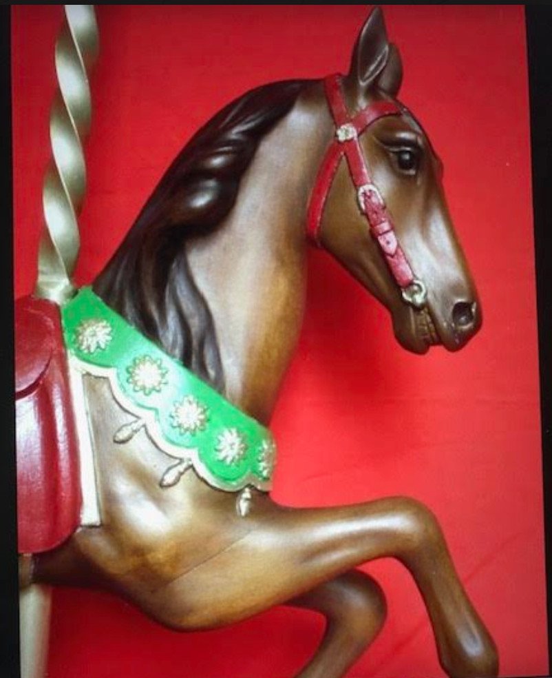 Cheval De Manege Diminutif En Bois-photo-2