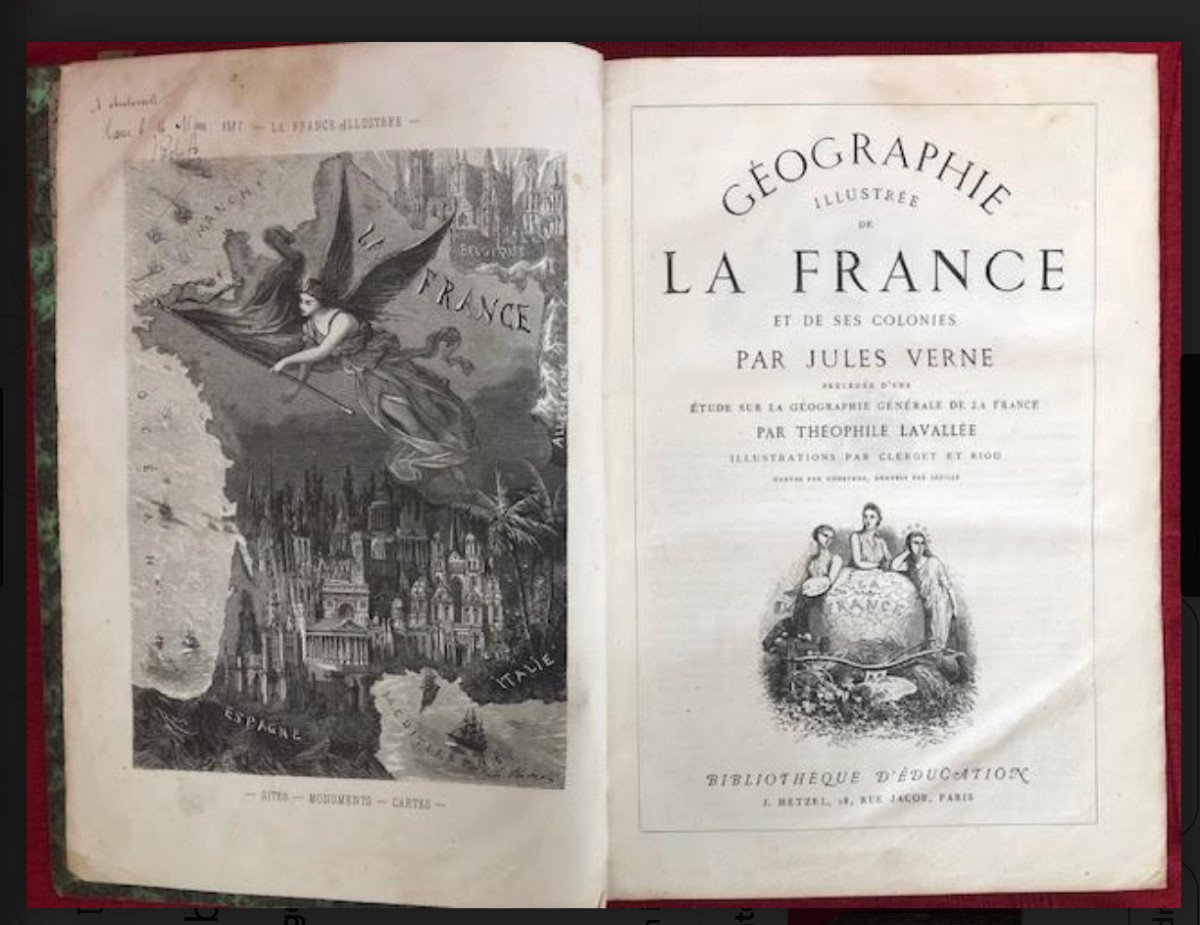 Illustrated Geography Of France And Its Colonies By Jules Verne 1868