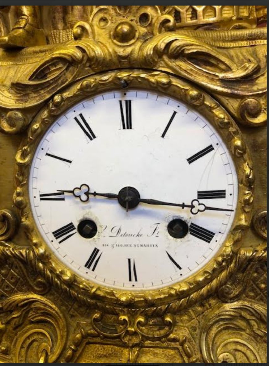 PENDULE  Bronze Dore  Personnage connu !-photo-2