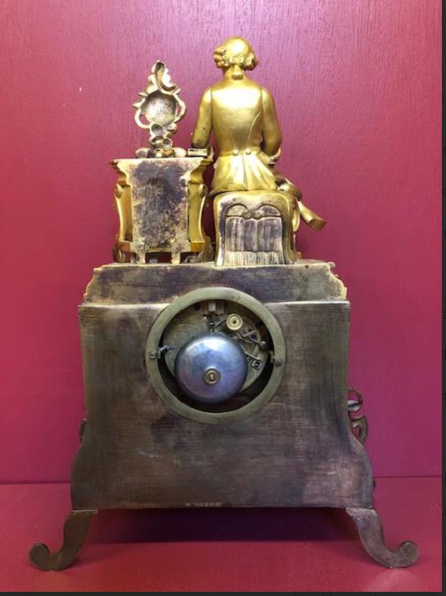 PENDULE  Bronze Dore  Personnage connu !-photo-3