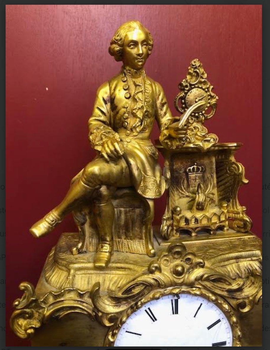 PENDULE  Bronze Dore  Personnage connu !-photo-3
