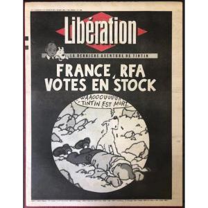 Tintin   Journal  Liberation  Du 6 Mars 1983     Disparition De Herge