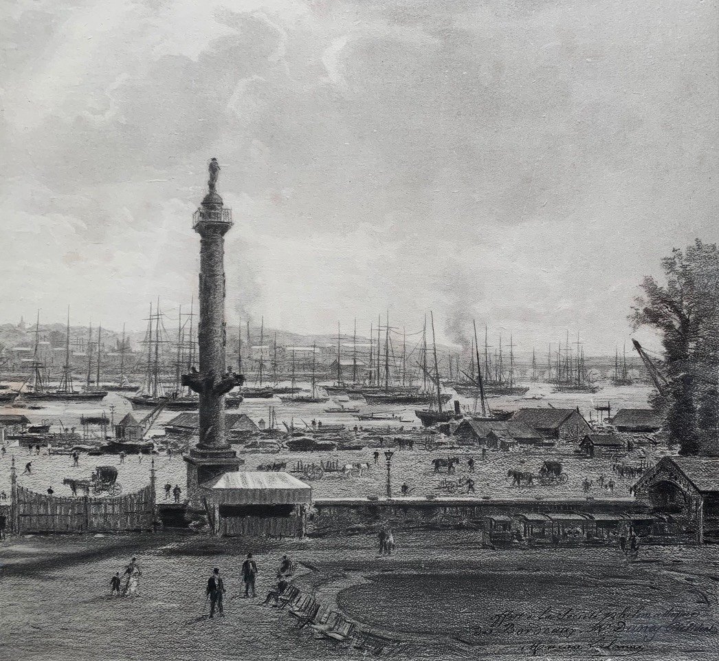 Maxime Lalanne - Engraving Port Of Bordeaux Quinconces-photo-1