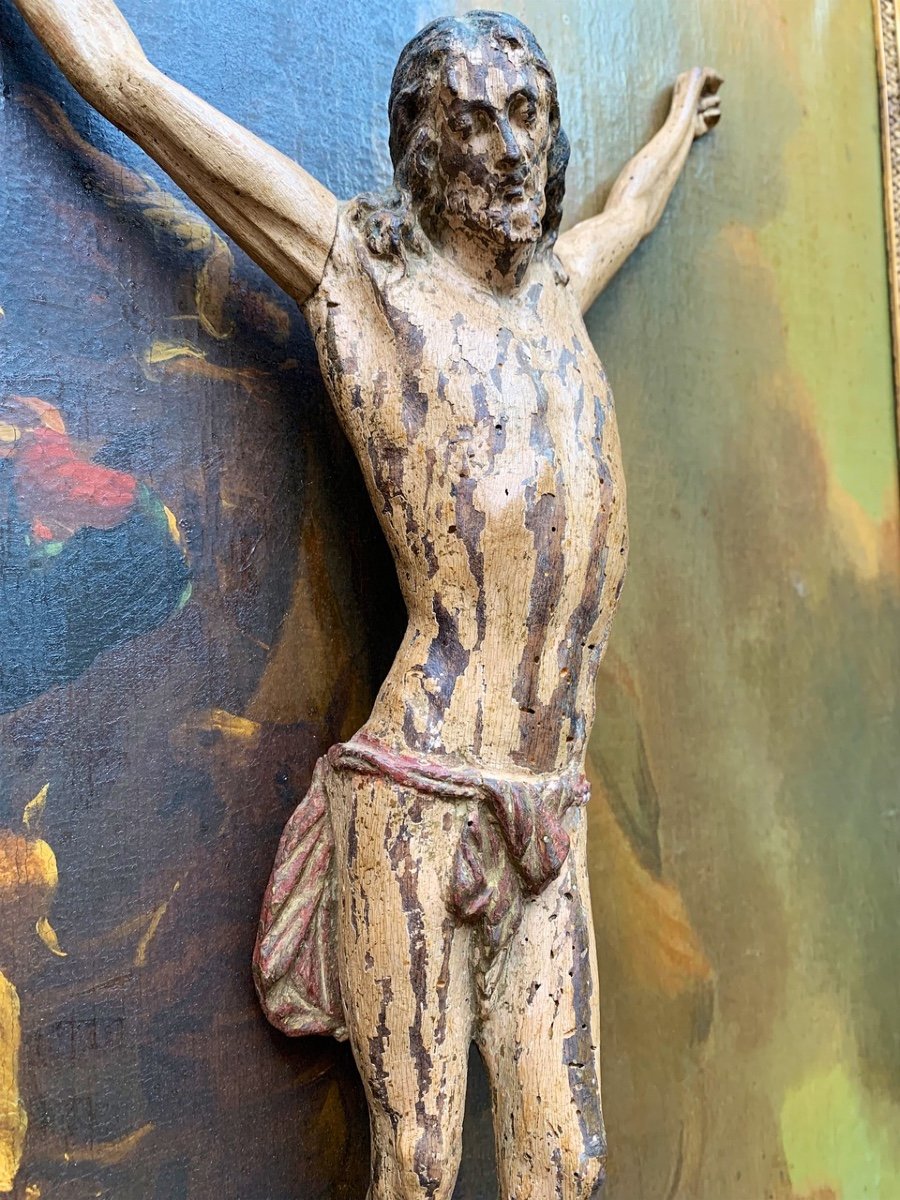 17th Century Carved Wooden Crucifix-photo-4