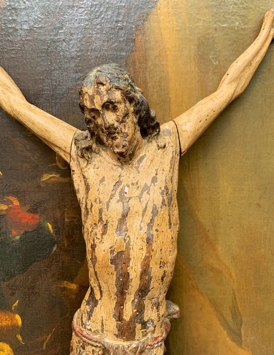 17th Century Carved Wooden Crucifix-photo-1