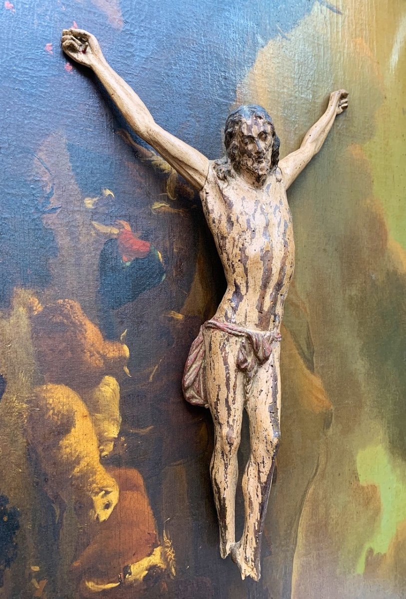 17th Century Carved Wooden Crucifix